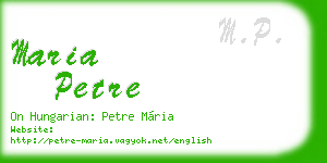 maria petre business card